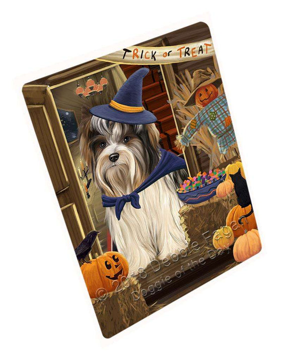 Enter at Own Risk Trick or Treat Halloween Biewer Terrier Dog Cutting Board C63471