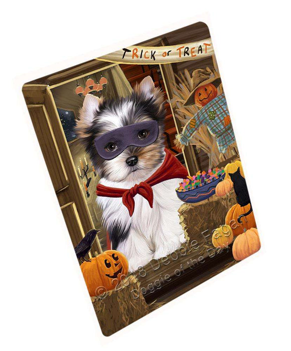 Enter at Own Risk Trick or Treat Halloween Biewer Terrier Dog Cutting Board C63474