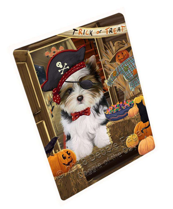 Enter at Own Risk Trick or Treat Halloween Biewer Terrier Dog Cutting Board C63477