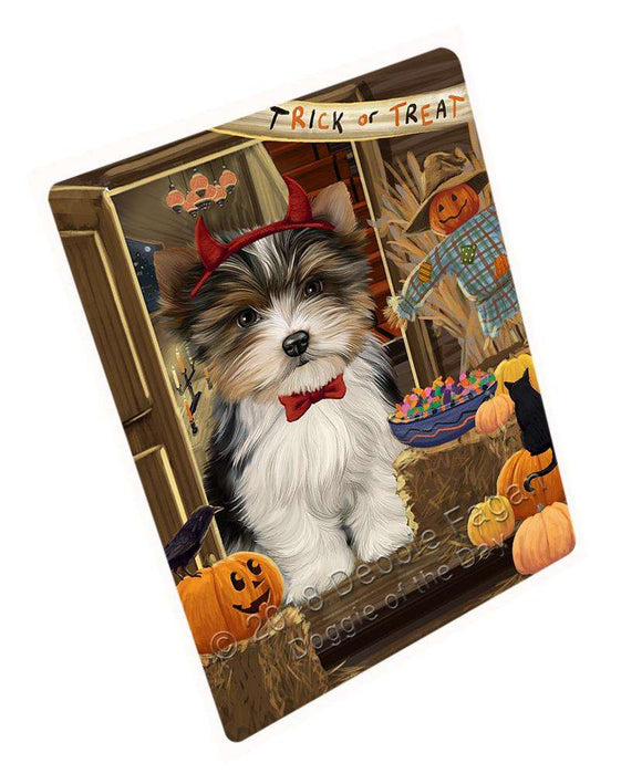 Enter at Own Risk Trick or Treat Halloween Biewer Terrier Dog Cutting Board C63480