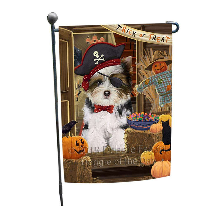 Enter at Own Risk Trick or Treat Halloween Biewer Terrier Dog Garden Flag GFLG53073