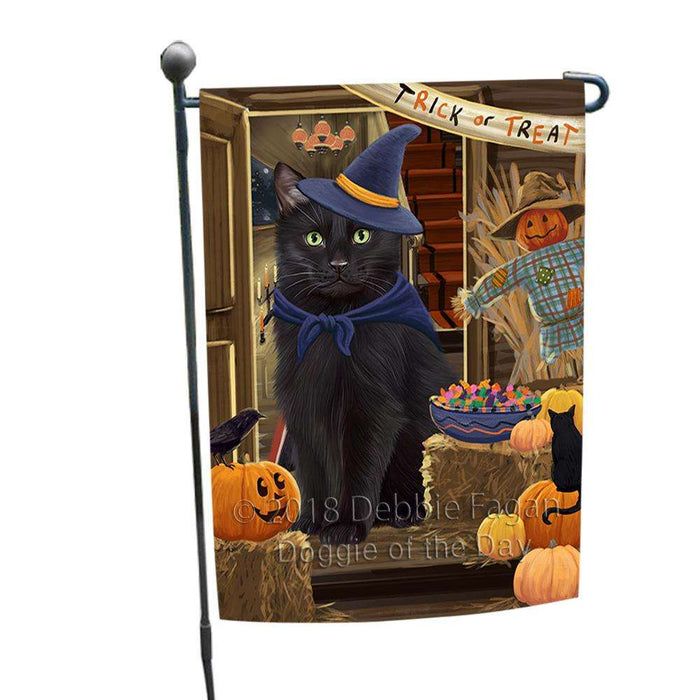 Enter at Own Risk Trick or Treat Halloween Black Cat Garden Flag GFLG53076
