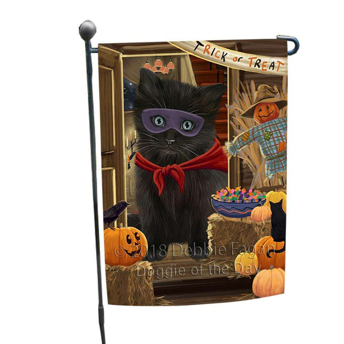 Enter at Own Risk Trick or Treat Halloween Black Cat Garden Flag GFLG53077