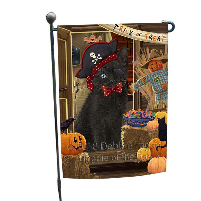 Enter at Own Risk Trick or Treat Halloween Black Cat Garden Flag GFLG53078