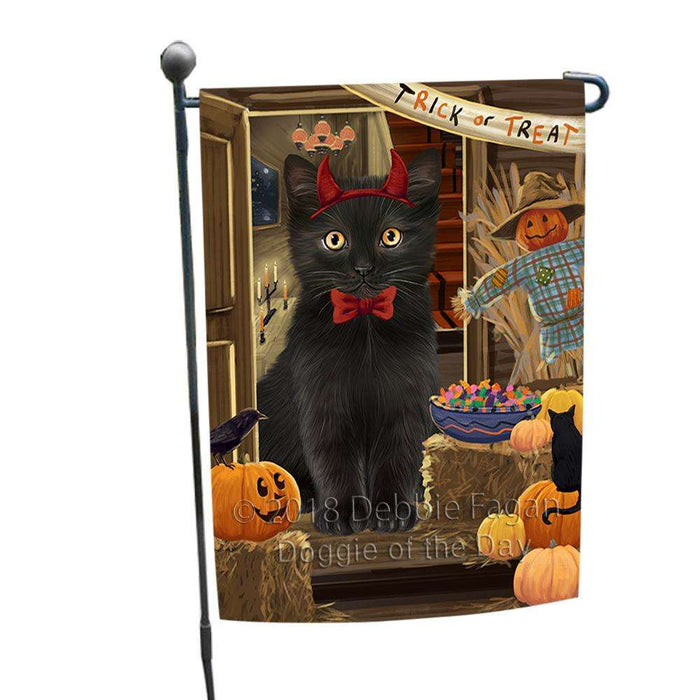 Enter at Own Risk Trick or Treat Halloween Black Cat Garden Flag GFLG53079