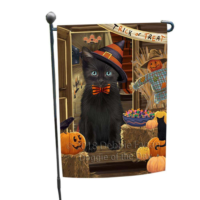 Enter at Own Risk Trick or Treat Halloween Black Cat Garden Flag GFLG53080
