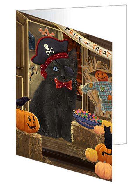 Enter at Own Risk Trick or Treat Halloween Black Cat Handmade Artwork Assorted Pets Greeting Cards and Note Cards with Envelopes for All Occasions and Holiday Seasons GCD63077