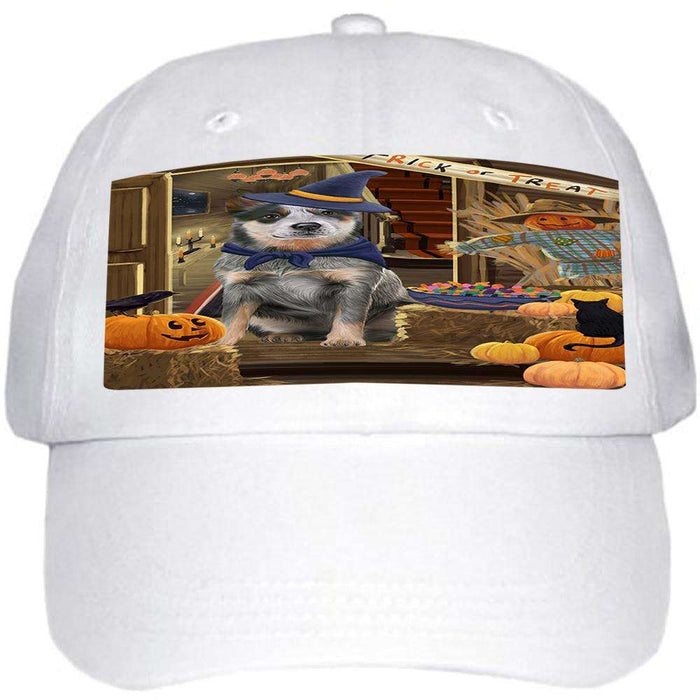 Enter at Own Risk Trick or Treat Halloween Blue Heeler Dog Ball Hat Cap HAT62790
