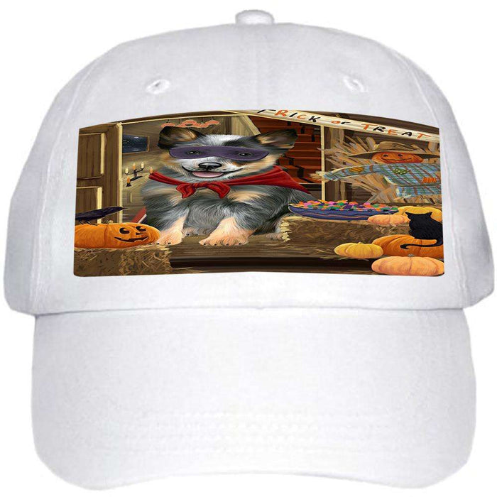 Enter at Own Risk Trick or Treat Halloween Blue Heeler Dog Ball Hat Cap HAT62793