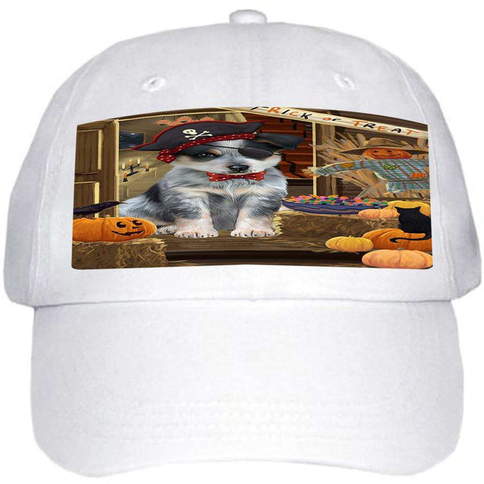Enter at Own Risk Trick or Treat Halloween Blue Heeler Dog Ball Hat Cap HAT62796