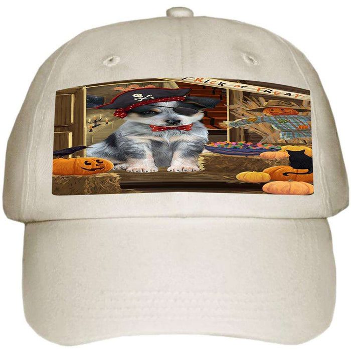 Enter at Own Risk Trick or Treat Halloween Blue Heeler Dog Ball Hat Cap HAT62796