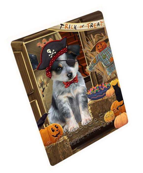 Enter at Own Risk Trick or Treat Halloween Blue Heeler Dog Cutting Board C63507
