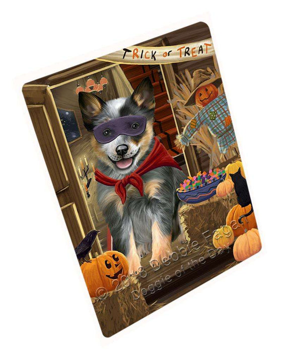 Enter At Own Risk Trick Or Treat Halloween Blue Heeler Dog Magnet Mini (3.5" x 2") MAG63504