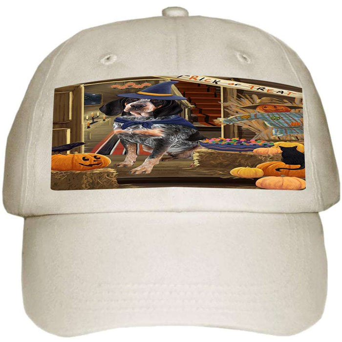 Enter at Own Risk Trick or Treat Halloween Bluetick Coonhound Dog Ball Hat Cap HAT62805