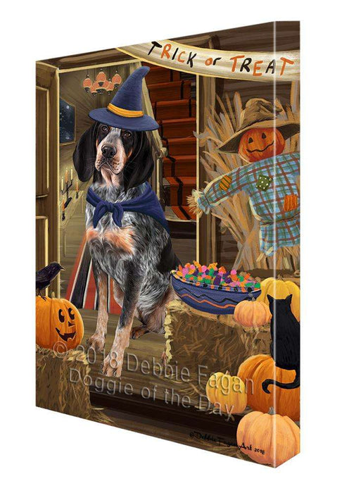 Enter at Own Risk Trick or Treat Halloween Bluetick Coonhound Dog Canvas Print Wall Art Décor CVS95066
