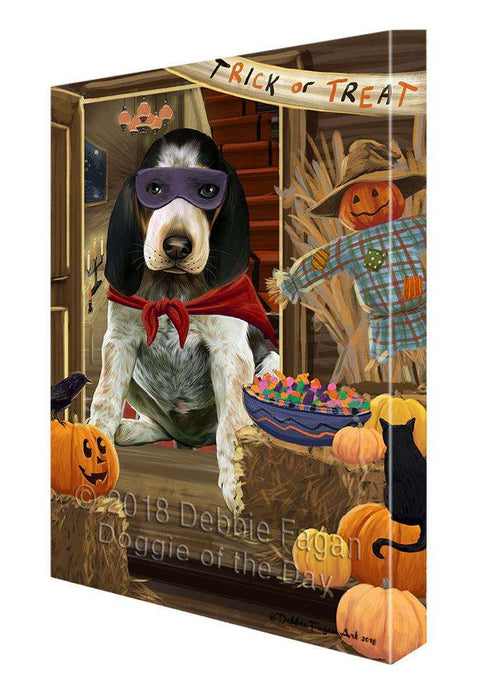 Enter at Own Risk Trick or Treat Halloween Bluetick Coonhound Dog Canvas Print Wall Art Décor CVS95075