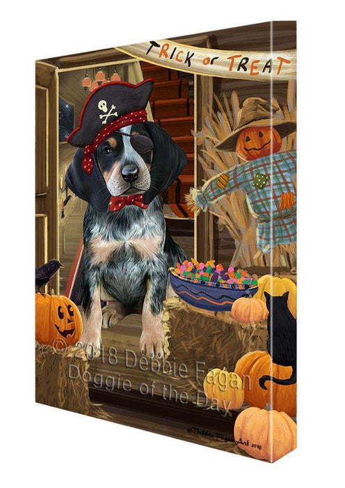 Enter at Own Risk Trick or Treat Halloween Bluetick Coonhound Dog Canvas Print Wall Art Décor CVS95084
