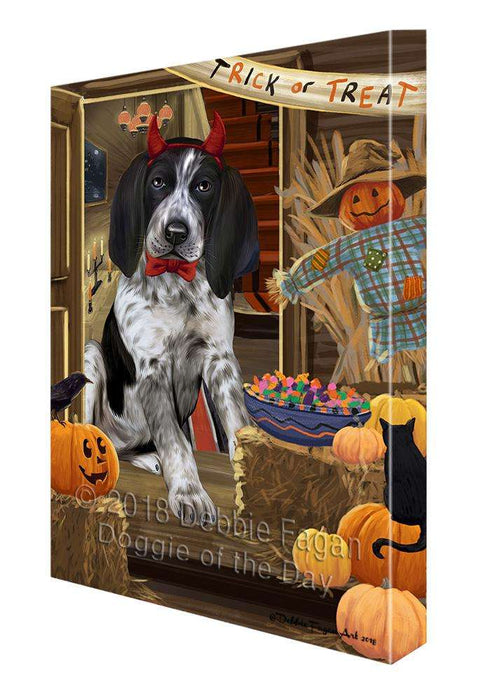 Enter at Own Risk Trick or Treat Halloween Bluetick Coonhound Dog Canvas Print Wall Art Décor CVS95093
