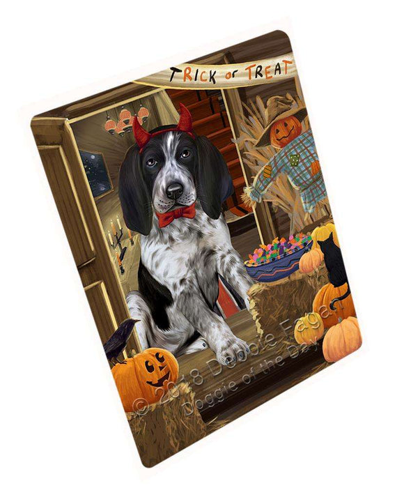 Enter at Own Risk Trick or Treat Halloween Bluetick Coonhound Dog Cutting Board C63525