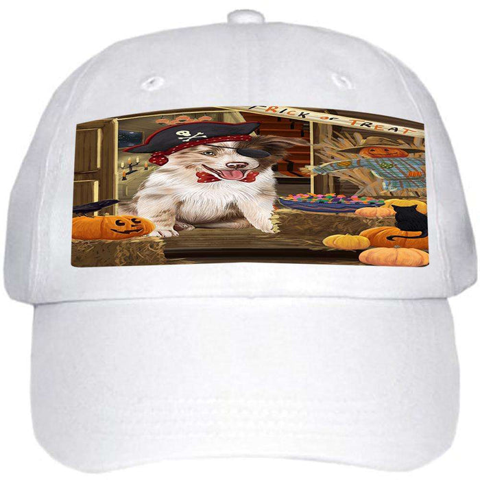 Enter at Own Risk Trick or Treat Halloween Border Collie Dog Ball Hat Cap HAT62826