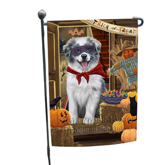 Enter at Own Risk Trick or Treat Halloween Border Collie Dog Garden Flag GFLG53092