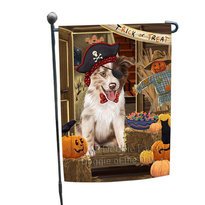 Enter at Own Risk Trick or Treat Halloween Border Collie Dog Garden Flag GFLG53093