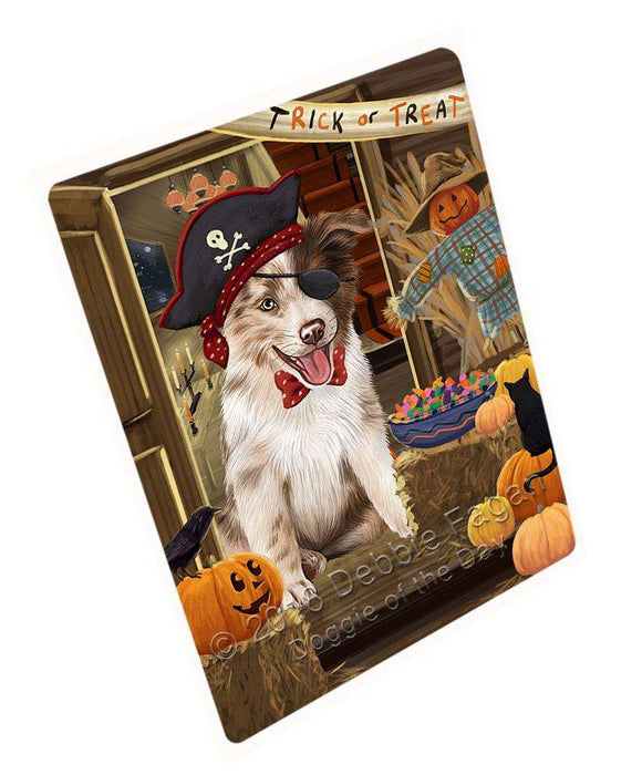 Enter At Own Risk Trick Or Treat Halloween Border Collie Dog Magnet Mini (3.5" x 2") MAG63537