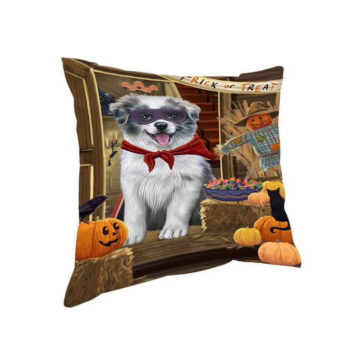 Enter at Own Risk Trick or Treat Halloween Border Collie Dog Pillow PIL68628
