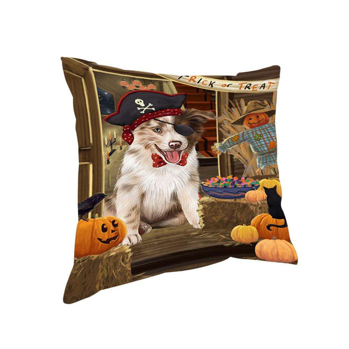 Enter at Own Risk Trick or Treat Halloween Border Collie Dog Pillow PIL68632