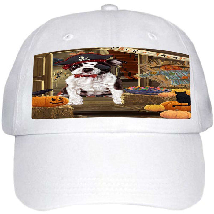 Enter at Own Risk Trick or Treat Halloween Boston Terrier Dog Ball Hat Cap HAT62841