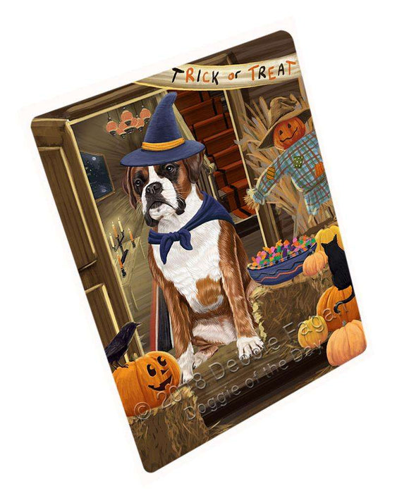 Enter at Own Risk Trick or Treat Halloween Boxer Dog Cutting Board C63561