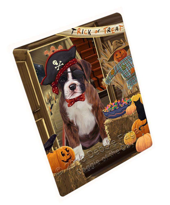 Enter at Own Risk Trick or Treat Halloween Boxer Dog Cutting Board C63567