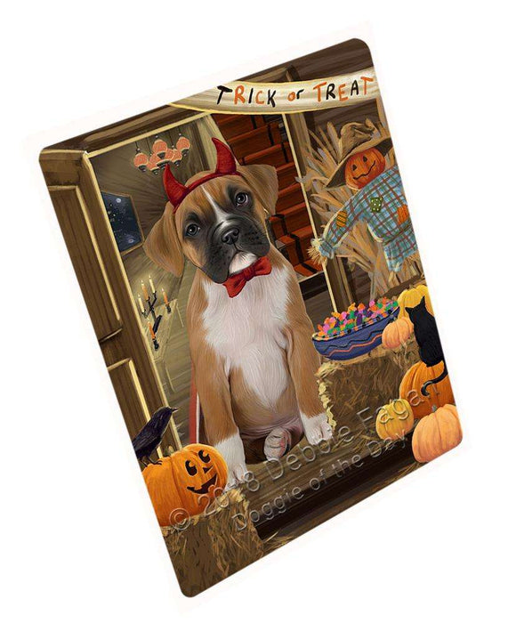 Enter at Own Risk Trick or Treat Halloween Boxer Dog Cutting Board C63570