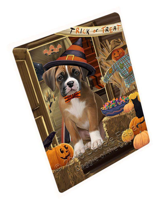 Enter at Own Risk Trick or Treat Halloween Boxer Dog Cutting Board C63573
