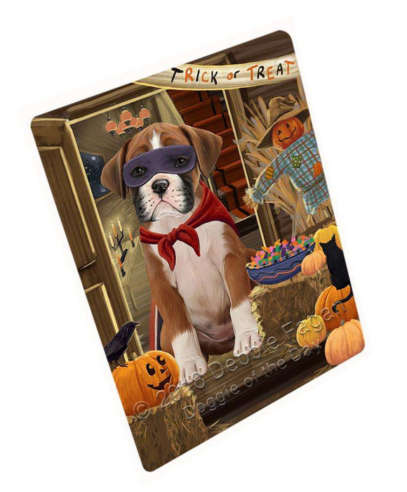 Enter At Own Risk Trick Or Treat Halloween Boxer Dog Magnet Mini (3.5" x 2") MAG63564