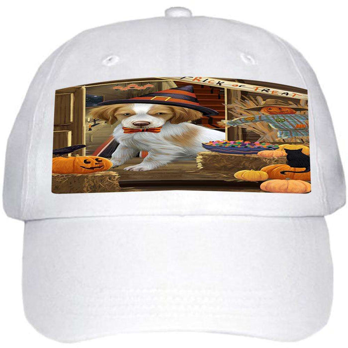 Enter at Own Risk Trick or Treat Halloween Brittany Spaniel Dog Ball Hat Cap HAT62877