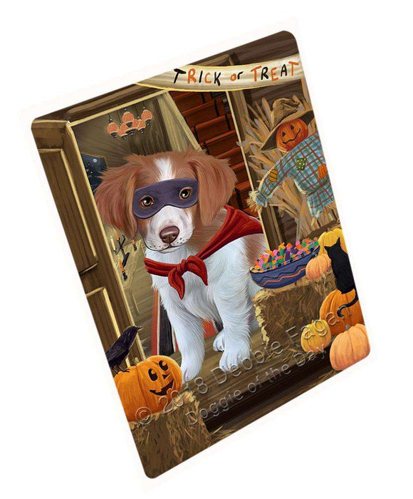 Enter at Own Risk Trick or Treat Halloween Brittany Spaniel Dog Cutting Board C63579