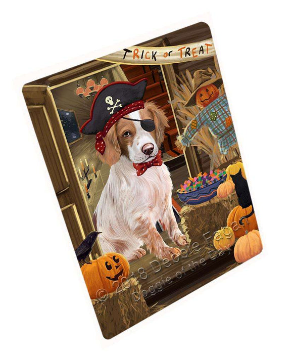Enter at Own Risk Trick or Treat Halloween Brittany Spaniel Dog Cutting Board C63582