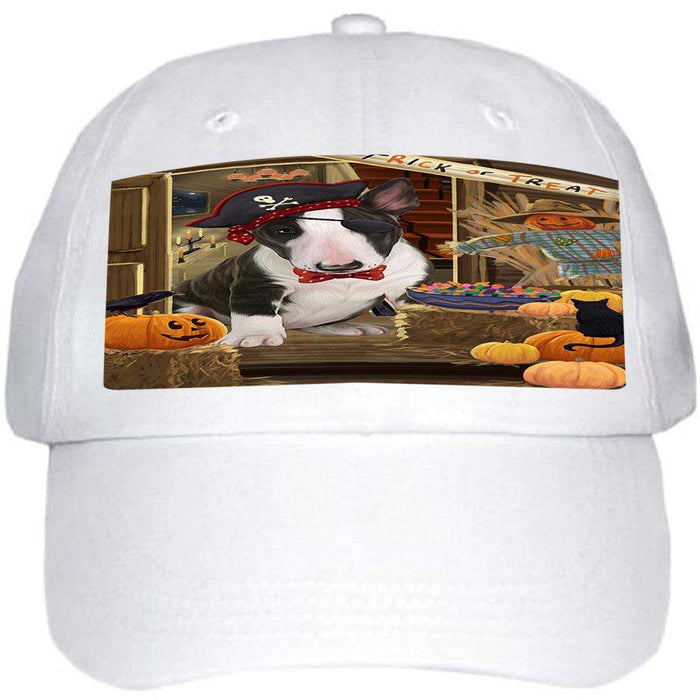 Enter at Own Risk Trick or Treat Halloween Bull Terrier Dog Ball Hat Cap HAT62886