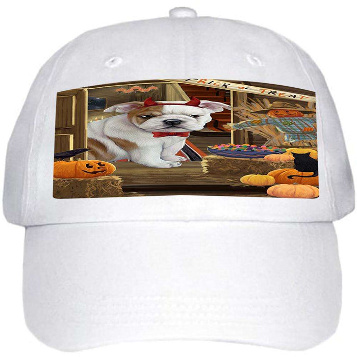 Enter at Own Risk Trick or Treat Halloween Bulldog Ball Hat Cap HAT62904