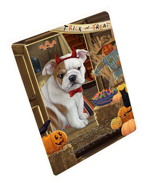 Enter at Own Risk Trick or Treat Halloween Bulldog Cutting Board C63615