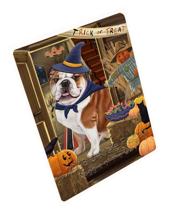 Enter At Own Risk Trick Or Treat Halloween Bulldog Magnet Mini (3.5" x 2") MAG63606