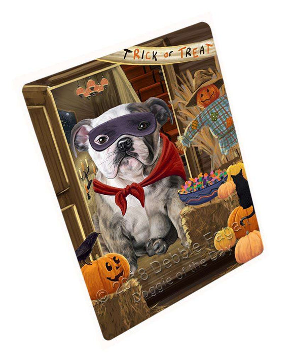 Enter At Own Risk Trick Or Treat Halloween Bulldog Magnet Mini (3.5" x 2") MAG63609