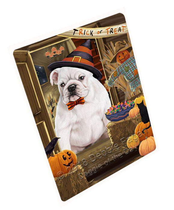 Enter At Own Risk Trick Or Treat Halloween Bulldog Magnet Mini (3.5" x 2") MAG63618