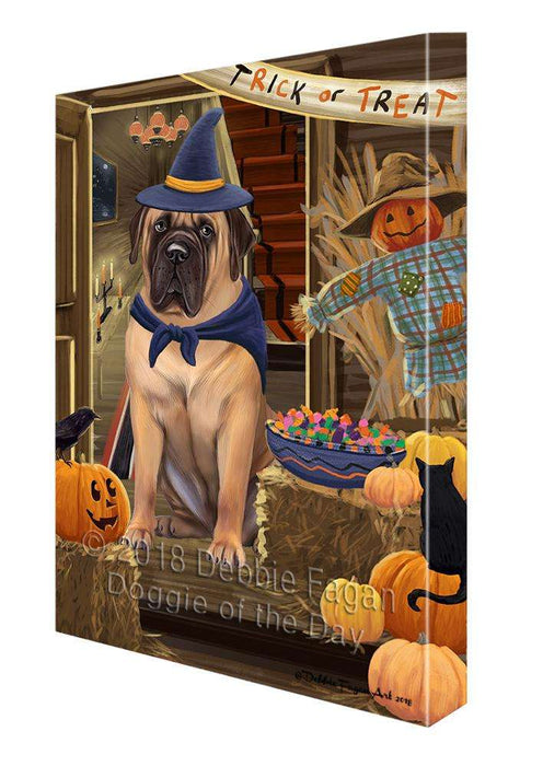 Enter at Own Risk Trick or Treat Halloween Bullmastiff Dog Canvas Print Wall Art Décor CVS95381