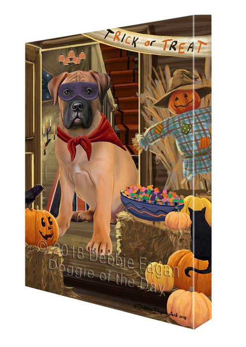 Enter at Own Risk Trick or Treat Halloween Bullmastiff Dog Canvas Print Wall Art Décor CVS95390
