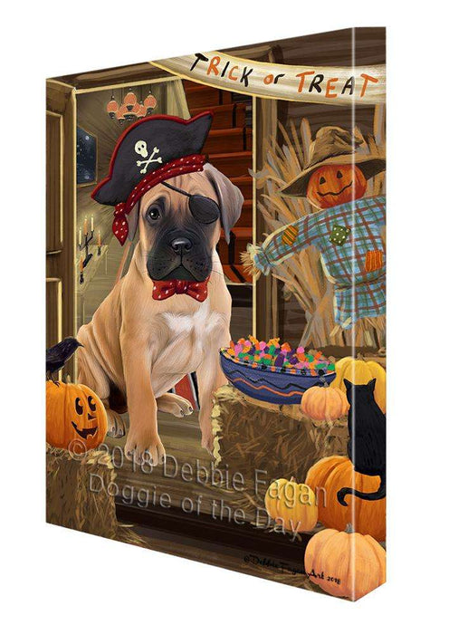 Enter at Own Risk Trick or Treat Halloween Bullmastiff Dog Canvas Print Wall Art Décor CVS95399
