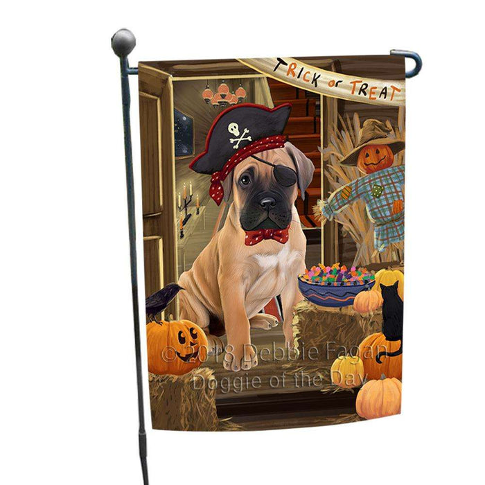 Enter at Own Risk Trick or Treat Halloween Bullmastiff Dog Garden Flag GFLG53123