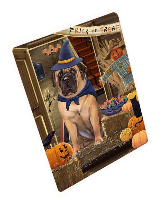 Enter At Own Risk Trick Or Treat Halloween Bullmastiff Dog Magnet Mini (3.5" x 2") MAG63621