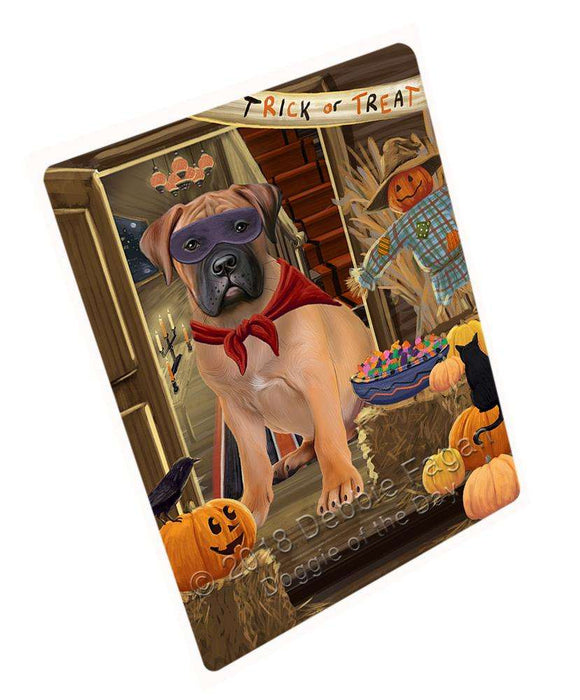 Enter At Own Risk Trick Or Treat Halloween Bullmastiff Dog Magnet Mini (3.5" x 2") MAG63624